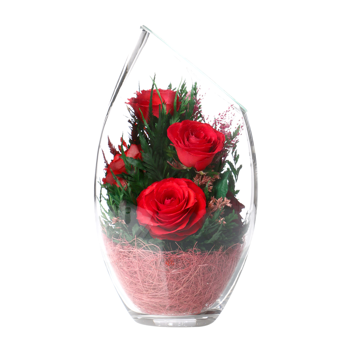 泰国fiora斜口花瓶三色玫瑰