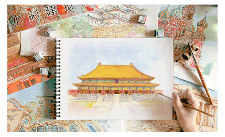 飞乐鸟《水彩建筑绘》15处闻名世界的建筑 30幅细腻唯美的插画