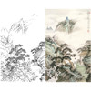 白描底稿-竖幅李子牧工笔山水人物-SV14 商品缩略图0