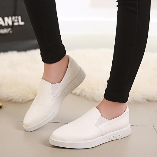 【平底鞋女】早春新款女乐福鞋一脚蹬懒人鞋黑色平底鞋韩版休闲鞋女鞋潮 商品图0