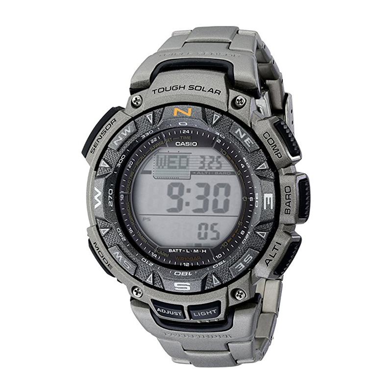 大降!casio卡西欧 探路者 钛合金三重传感器多功能太阳能手表 - 美洛