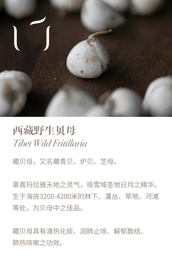 昀蓉时光 西藏极其珍贵 纯野生贝母 人工逐颗采挖 止咳清肺 效果明显