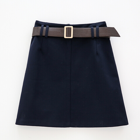 17468 moon女神正品代购韩国直发 显瘦h型含腰带短裙半身裙 1011