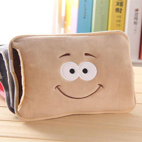 卡通萌表情热水袋双插手笑脸暖手宝