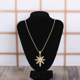 【项链】新款复古项链创意单品枫叶项链毛衣链镶钻项坠韩版新潮单品