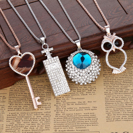 【毛衣链】新款韩版长款女式项链 时尚百搭项链 秋冬个性猫眼石毛衣链项链 商品图0