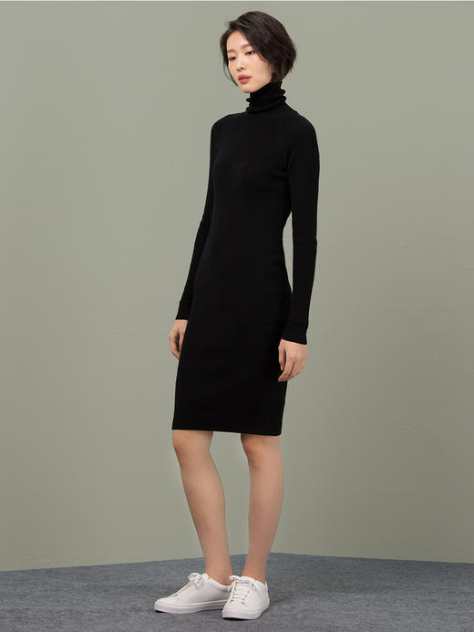 米拉诺-高领修身螺纹连衣裙 商品图5