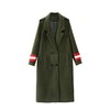 【毛呢大衣】。中长款双排扣女士修身毛呢大衣欧美版军绿色风衣 商品缩略图0