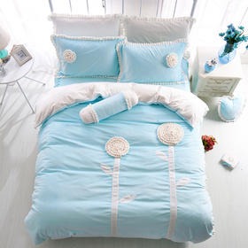 【床上用品】。韩版公主可爱天鹅绒四件套加厚保暖珊瑚绒床裙短绒毛床上用品