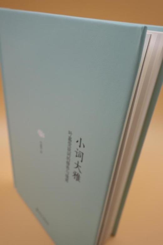 《小词大雅:叶嘉莹说词的修养与境界》
定价：42元
作者：叶嘉莹
包装：精装
出版时间：2015-04-01 
ISBN：9787301256008
丛书名：迦陵讲演集
出版社：北京大学出版社
版次： 商品图9