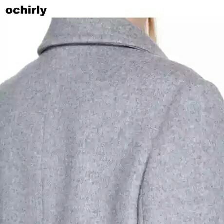 ochirly欧时力2016新女秋装西装领纯色长款羊毛呢外套1HY3343690吊牌价1690（扫店铺二维码直减50）【待调整】 商品图4