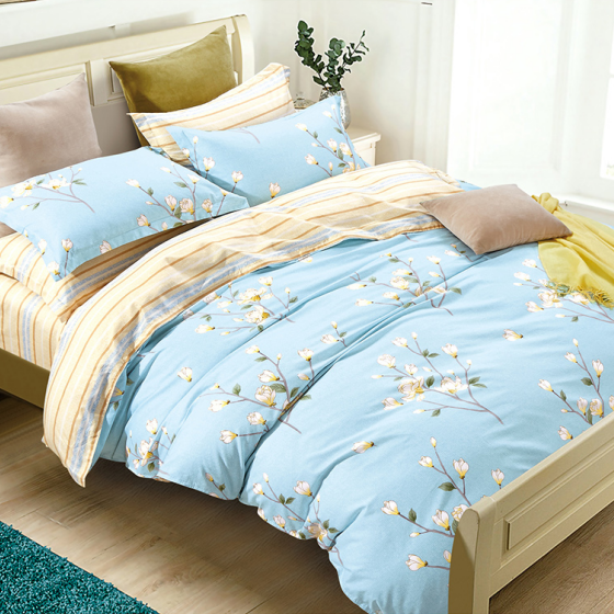 美国花雨伞家纺床上用品40s全棉斜纹四件套 幽梦花语