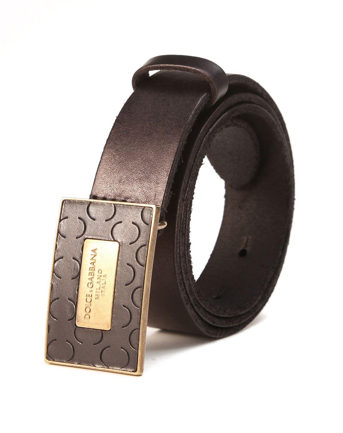 dolce&gabbana 杜嘉班纳 男款深棕色简约百搭休闲皮带