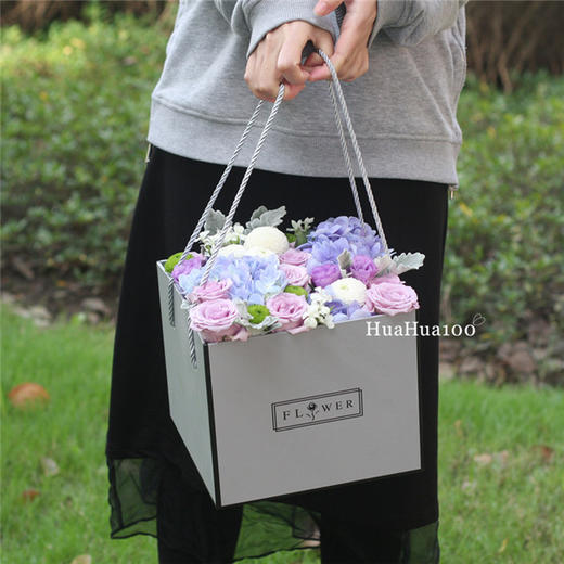 吟游诗人（星辰大海）--海洋之歌绣球乒乓菊手提礼盒（上海提前1-2天预定，其他城市请详询客服） 商品图4