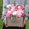 梦游仙境--粉玫瑰绣球乒乓菊手提礼盒（专拍） 商品缩略图0