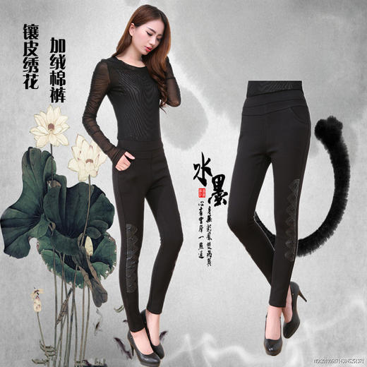 【妈妈裤】中年女裤秋冬新款特加绒女裤高腰松紧腰妈妈裤子中老年女装长裤 商品图0