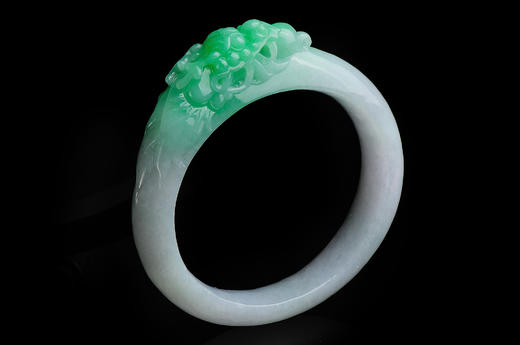 【蟠龙迎春】带绿龙头镯-SZ611060 商品图2