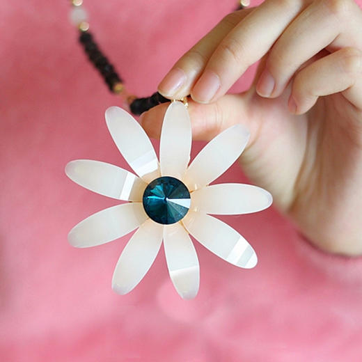 韩版长项链 秋冬配饰花朵毛衣链 饰品时尚百搭衣服挂链 商品图0