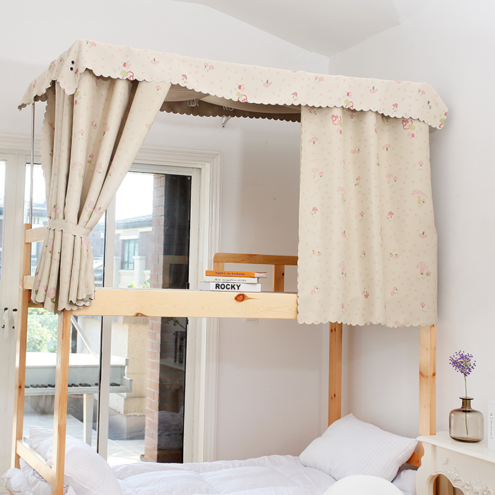 大学生宿舍床帘上铺寝室遮光布上下铺神器透气小清新公主风帘子女