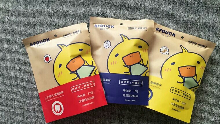 功夫小鸭 软饼干入口即化怕伤乳牙吃软饼干三种口味