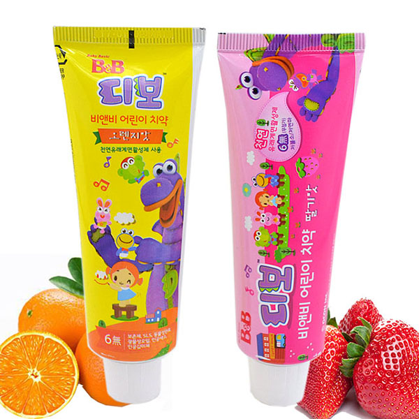 韩国保宁bb儿童牙膏可吞咽可食3-6-12岁防蛀