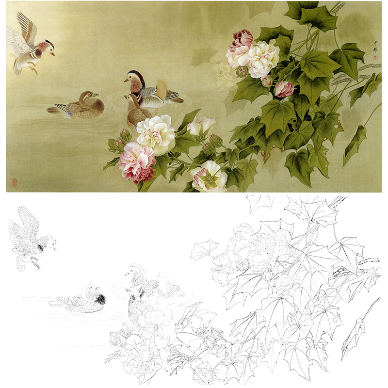 白描底稿-工笔花鸟-fv07