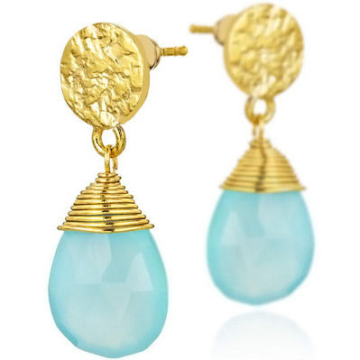 北京仓｜AZUNI-凯特王妃同款-Athena-海蓝色玉髓 耳环［英国设计师］ 商品图3