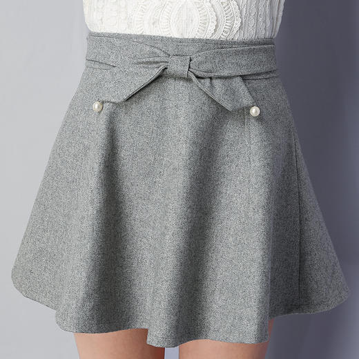 【百褶裙】冬季新品高腰百褶小短裙甜美毛呢半身裙 商品图0