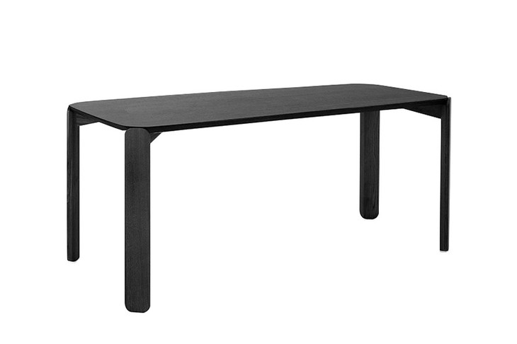 【inyard】45度桌系列桦木多层板 白橡木实木腿 中号黑白餐桌