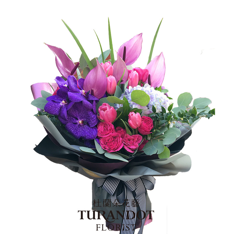 杜兰朵【轻歌曼舞】蝴蝶兰 郁金香 玫瑰 彩掌 鲜花花束 节日祝福 表白