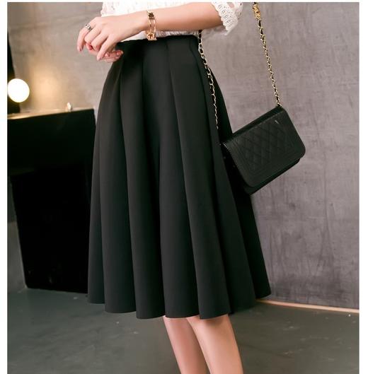 【百褶裙女】新款韩版秋冬半身裙女高腰大摆A字裙中长伞裙显瘦百褶裙 商品图0