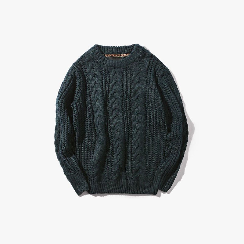 1626 unsocial 2016aw 冬季基本男士针织衫日系圆领套头扭花毛衣