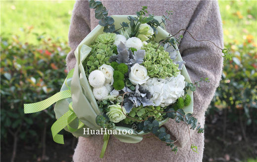 绿野仙踪丨玫瑰乒乓菊绣球玫瑰混合花束 商品图1