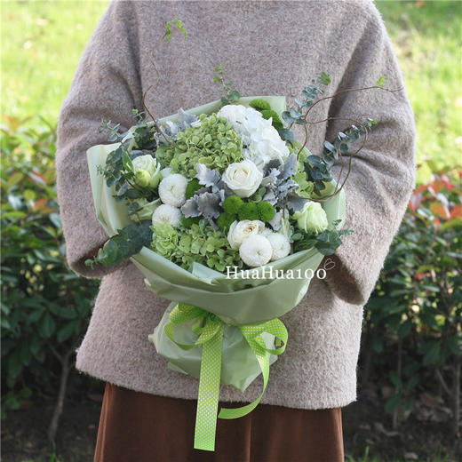 绿野仙踪丨玫瑰乒乓菊绣球玫瑰混合花束 商品图3