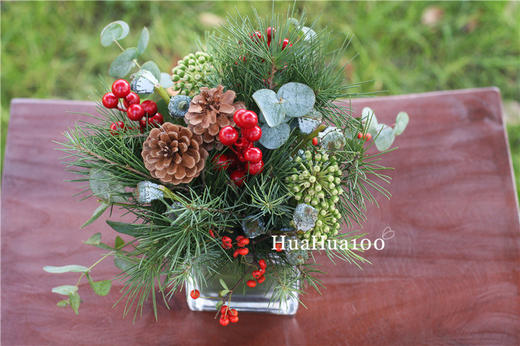 圣诞礼丨松果尤加利圣诞小瓶花 商品图3