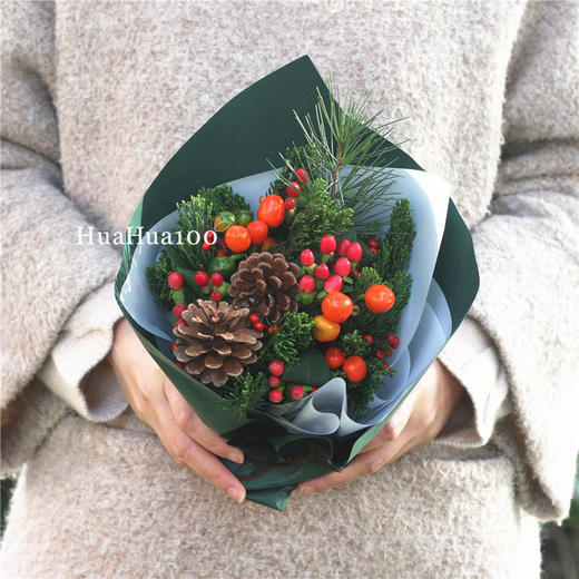 圣诞礼丨松果红果圣诞小台花 商品图0