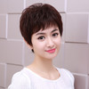 【假发】碎刘海整顶假发女短发短卷发短直中老年妈妈款蓬松时尚自然发套 商品缩略图0