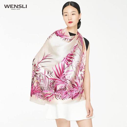 （永久下架）万事利花好月圆  高档桑蚕丝披肩 围巾 真丝大方巾 商品图0