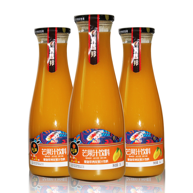 大马邦玻璃瓶芒果汁 1l*6瓶整箱