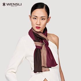 （永久下架）万事利千鸟格语 真丝绒围巾