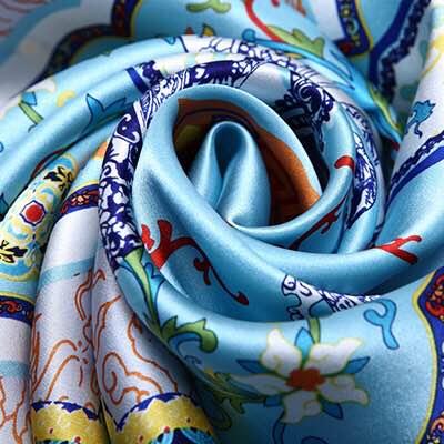 （永久下架）万事利景泰青蓝 高档桑蚕丝披肩 围巾 真丝大方巾 商品图2