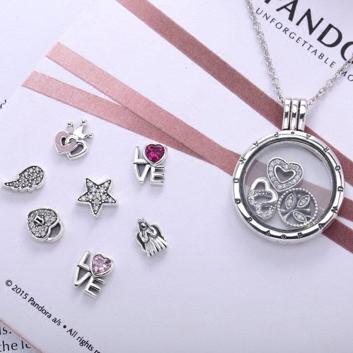 pandora潘多拉 925银漂浮盒吊坠