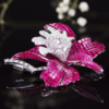 「花与叶」隐形镶嵌红宝石钻石胸针 商品缩略图1
