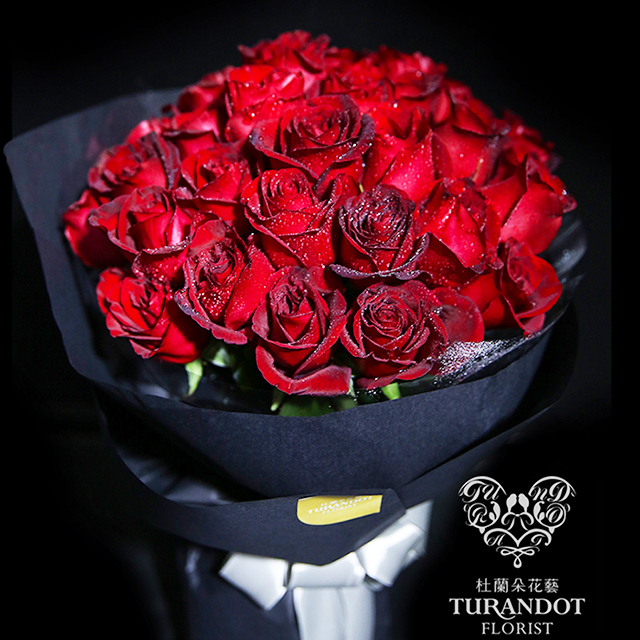 杜兰朵花艺 心心相印 21朵进口精品玫瑰鲜花束 情人节鲜花束