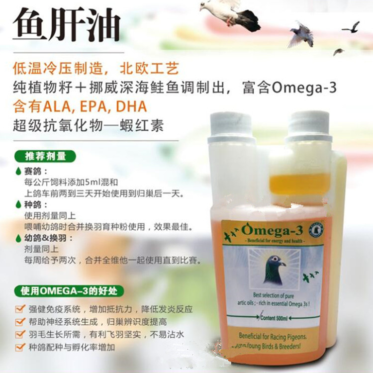 【魚肝油omega-3】北極魚油/繁殖期拌料(歐洲賽鴿活力)