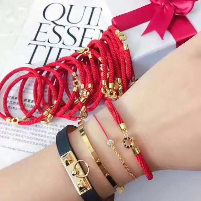 舒淇女神同款!bvlgari宝格丽 幸运红绳!18k玫瑰金 黑红两色入!