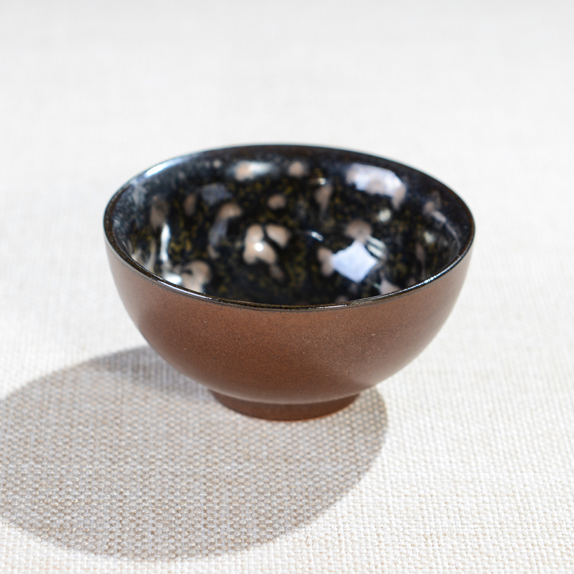 大元|台湾手工金斑天目曜变天目建盏个人杯 陶瓷功夫品茗主人杯