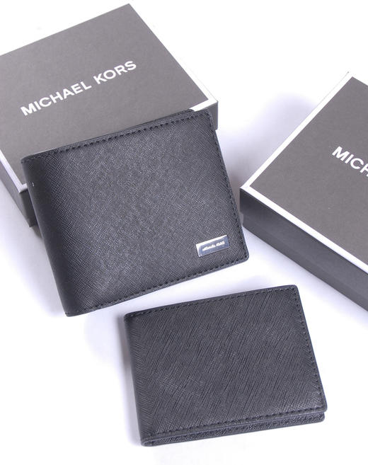 仅188元 美国michael kors mk 纯正原单 短款牛皮两折 男款钱包钱夹