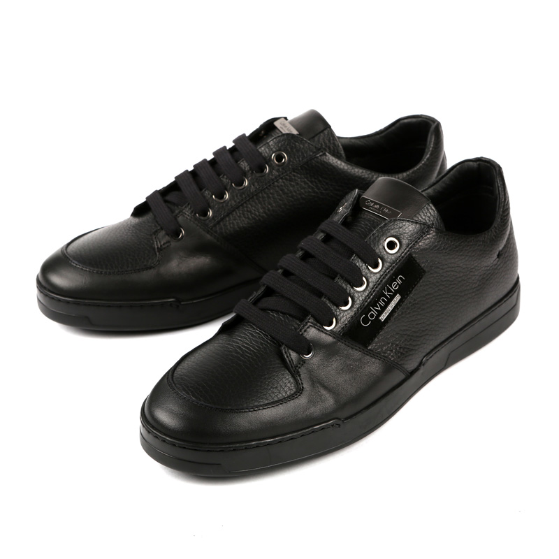 calvin klein新品男鞋牛皮g2bck607系带黑色简约休闲运动鞋板鞋