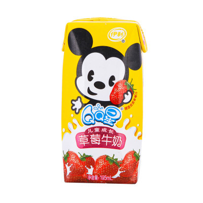 伊利qq星草莓儿童成长牛奶195ml